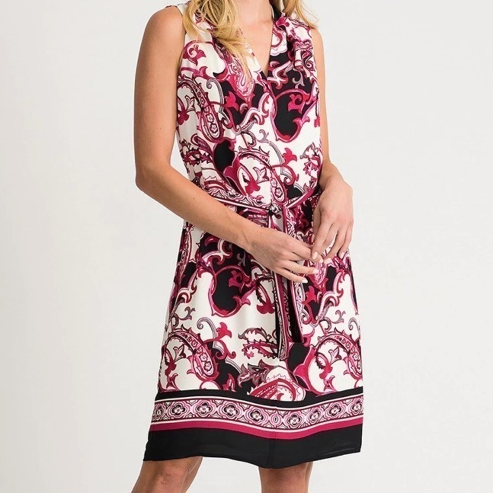 Joseph Ribkoff Sleeveless Vanilla Multi Color Shift Dress Size 6